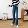 Women's High Waist Wide Leg Jeans Medium Elastic Soft Cotton Blend Straight Leg Denim Trousers Korean Casual Tall Figure Flattering Long Pants