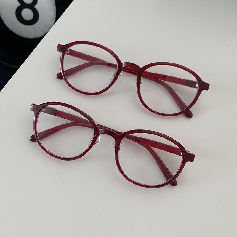 Retro Red Round Horn-Rimmed Glasses GL-51 Redin Red