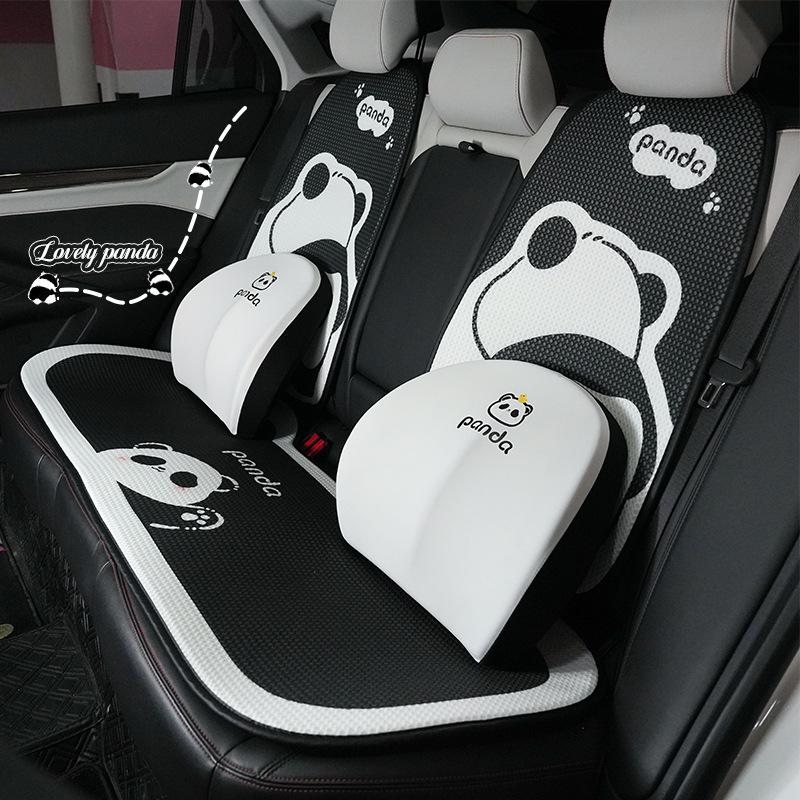 Blue Rain Honeycomb Panda Car Seat Cushion: Universal, High-End, All-Season Pad & Cover