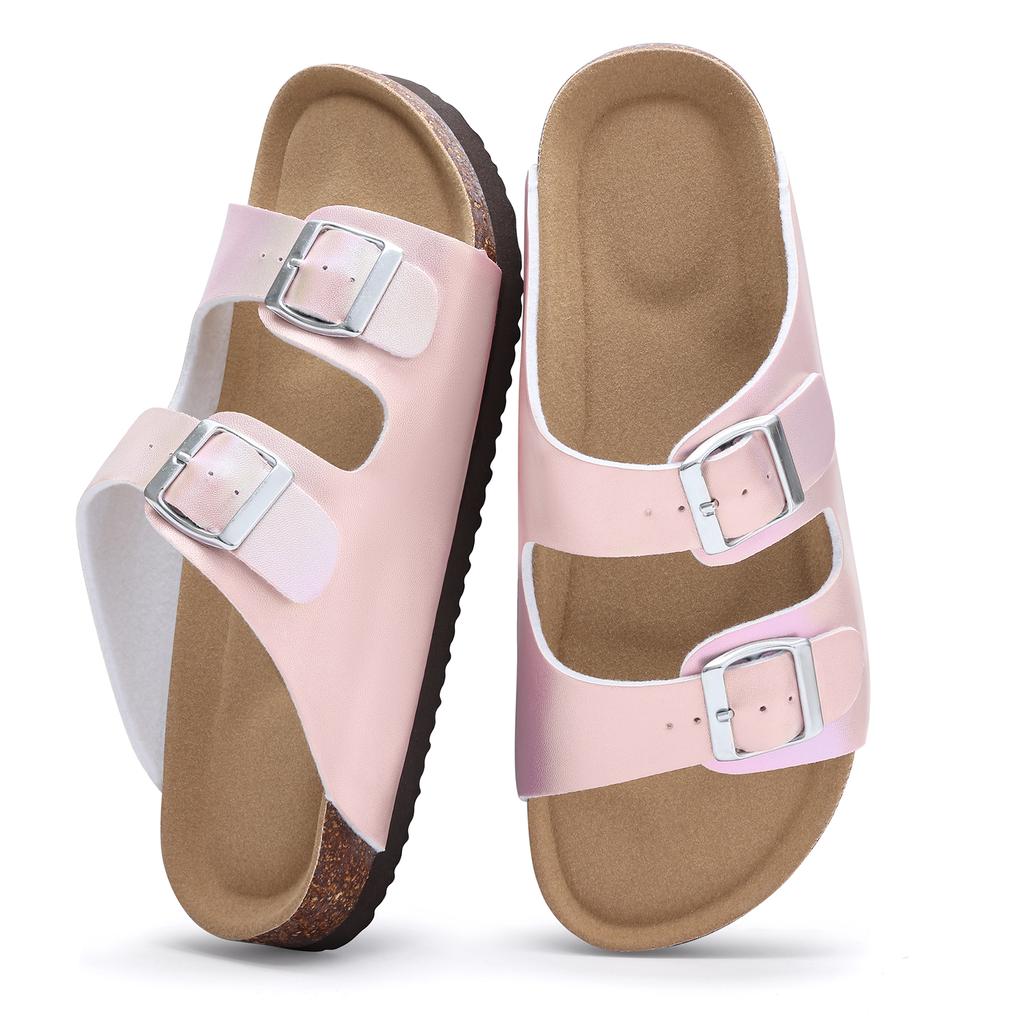 Fashion Crestar Women's Cork Slippers With Adjustable Buckle Summer New Gradient Beach Sandals Lady Fashion Clogs Slides House Slippers