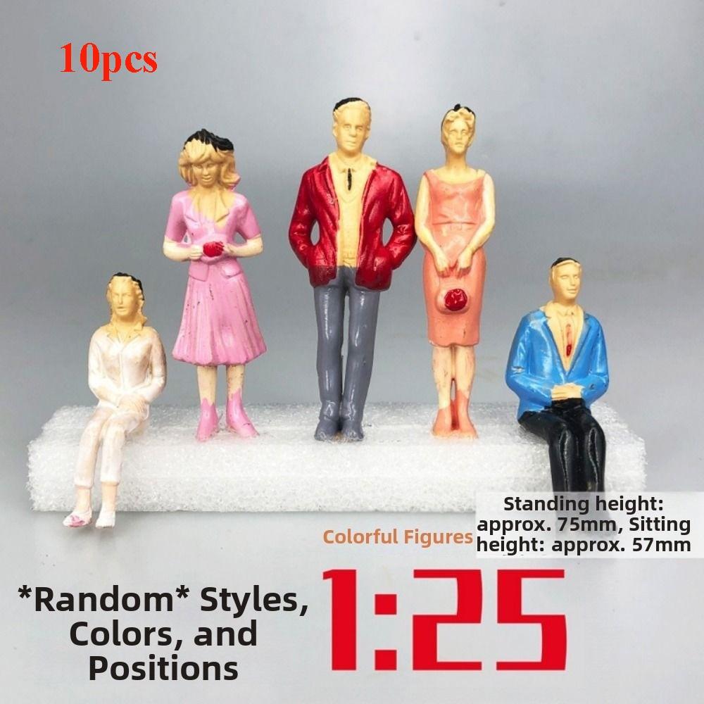 10/50pcs 1:25/1:30/1:300 Scale Model Building People Mixed Color Assorted Poses Train Scenery Passengers Multistyles