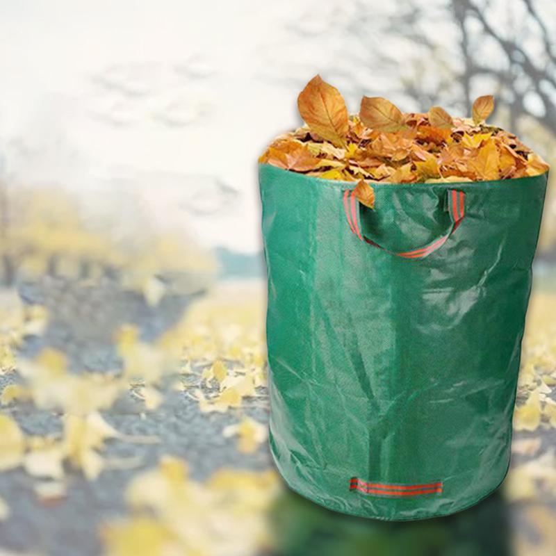 Worek na odpady ogrodowe 60L-500L Duża pojemność Worek ogrodowy Wielokrotnego użytku Wodoodporny Worek na liście Pojemnik do przechowywania i zbierania Do ogrodu Podwórka