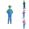 Familyfriendly Super Mario Bros Luigi Cosplay Costume Bright Colorful Full Body Suit For Halloween And Parties