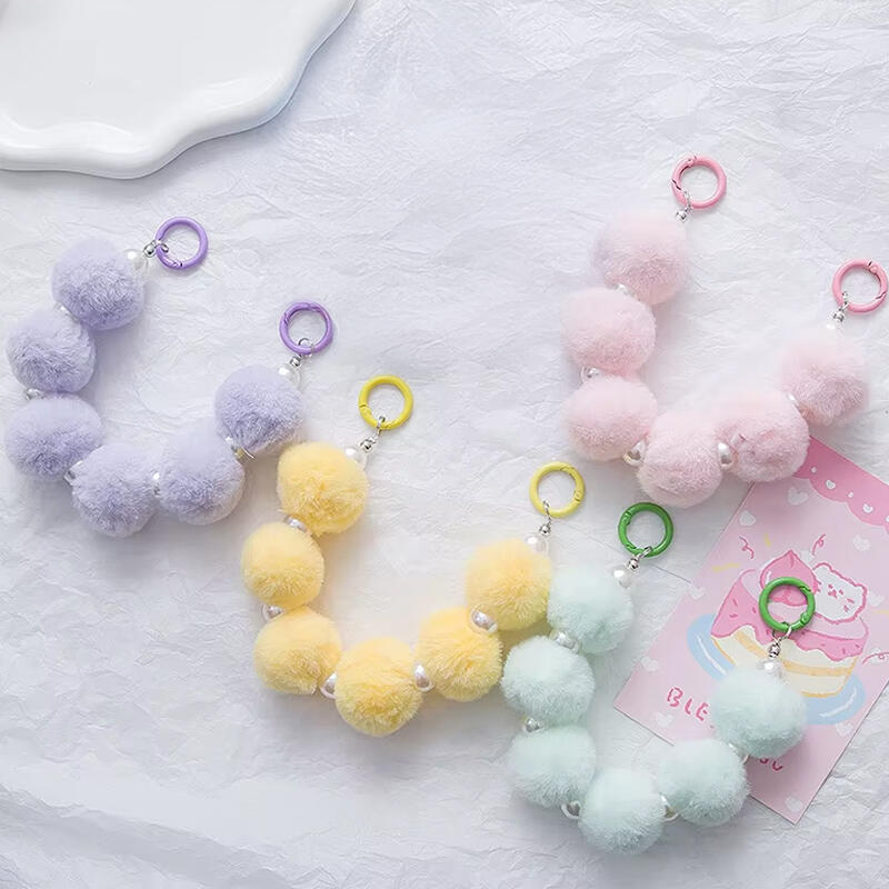 Fluffy Pom Pom Phone Strap Smartphone Accessory