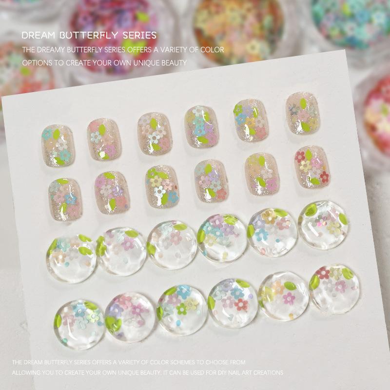 1 Jar Hollow Out Flowers Nail Art Glitter Mini Sparkling Flakes Nail Sequins Nail Art Decoration,Manicure Tips Charms For Women