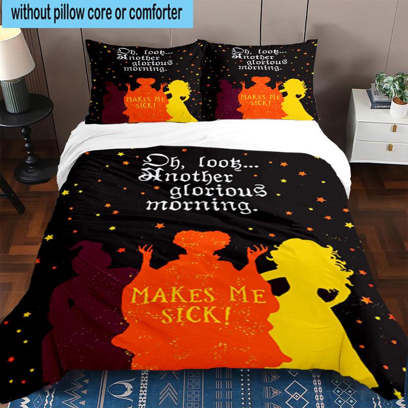 3PCS Halloween witch 3pcs Bedding,Including 3PCS Duvet Cover And 2pcs Pillowcases Perfect for Christmas,Ideal for Bedroom, Dormitory