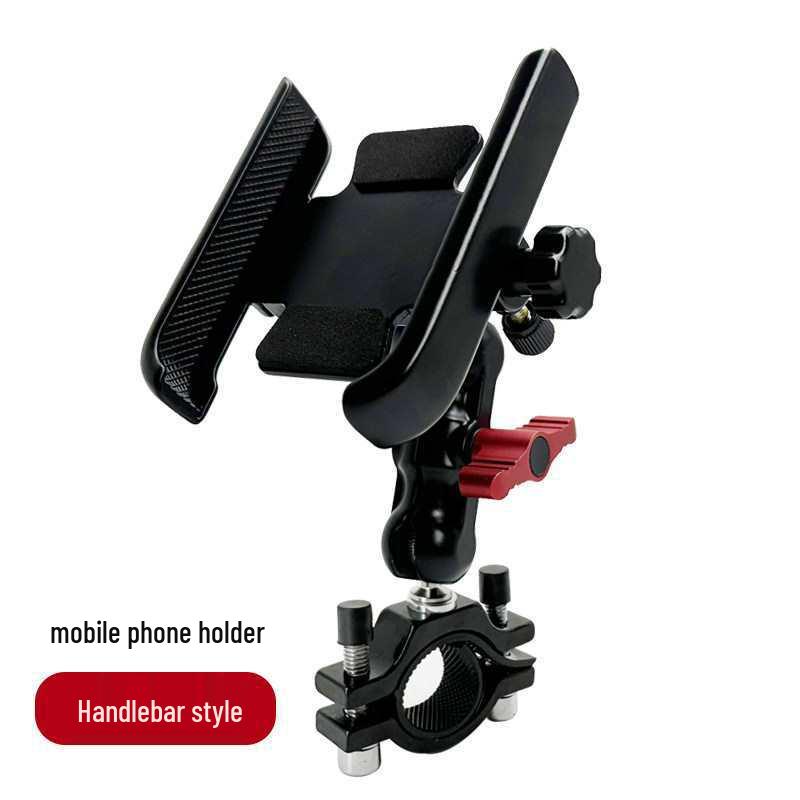 Foldable Aluminum Alloy Phone Holder for Electric Vehicles, Bikes, & Motorcycles with Shock Absorption