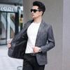 Spring and Autumn Genuine Leather Jacket Men's First Layer Cowhide Printed Suit Business Casual Men's Jacket Dad's Wear