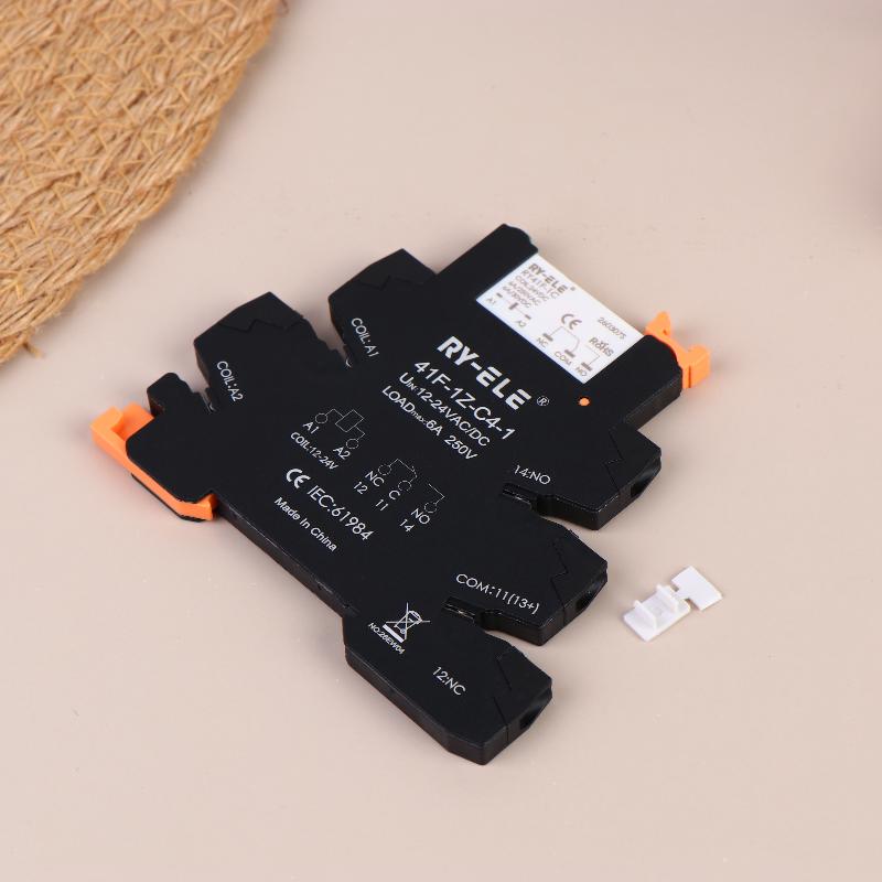 RY41F-1C Ultra-Thin Intermediate Relay - Slim Profile Electromagnetic Relay Module, Compatible With Hongfa RSL Base