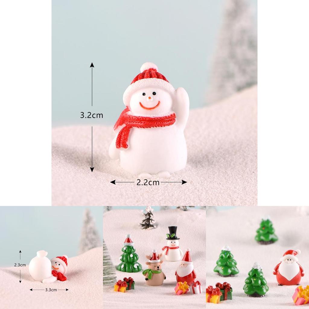 Enchanting Christmas Tree Santa Claus Snowman Ornaments Adorable Miniature Garden Figurines For Festive Decor