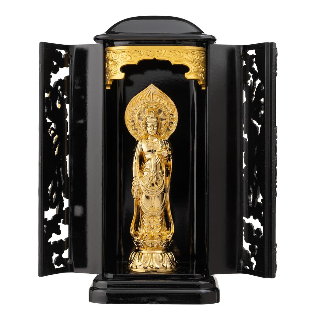 Socha Buddhy Kannon Bódhisattva 10 cm zlatá 3 ks Zushi Šingon Rinzai Takaoka měděná St. (čistě pokovený) Ne. _ "Sekt Tendai, sekta, sekta"