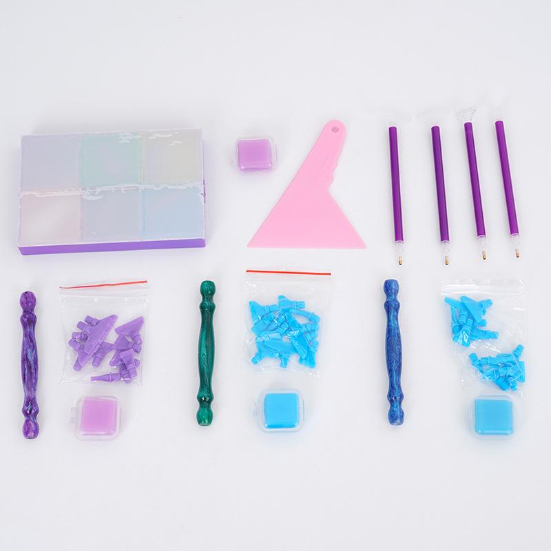 DIY Diamond Painting Tool Set with Drill Pen, Tray, Adhesive Mud, and Correction Pen