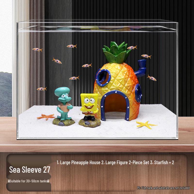 Ananas Huis Aquarium Decoratieset – Thema Figuurtjes en Decoraties van SpongeBob