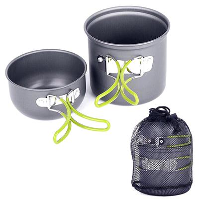 Outdoor Camping and Picnic BBQ Set Pot Portable Folding Storage Outdoor Pot Set 1-2 People Cooking Utensils