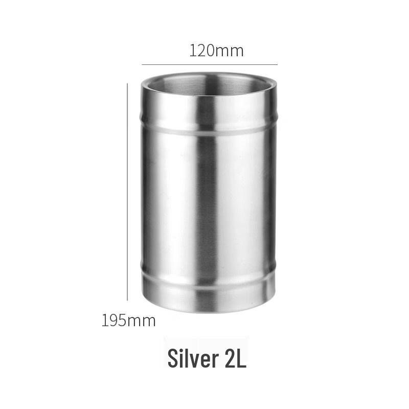 ZISIZ Double-Layer Stainless Steel Ice Bucket