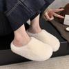 Winter Damen Warme Baumwoll Hausschuhe Schlichte Runde Zehenschuhe Damen Komfort Schlafzimmer Flats Slides Mujer Warme Schuhe