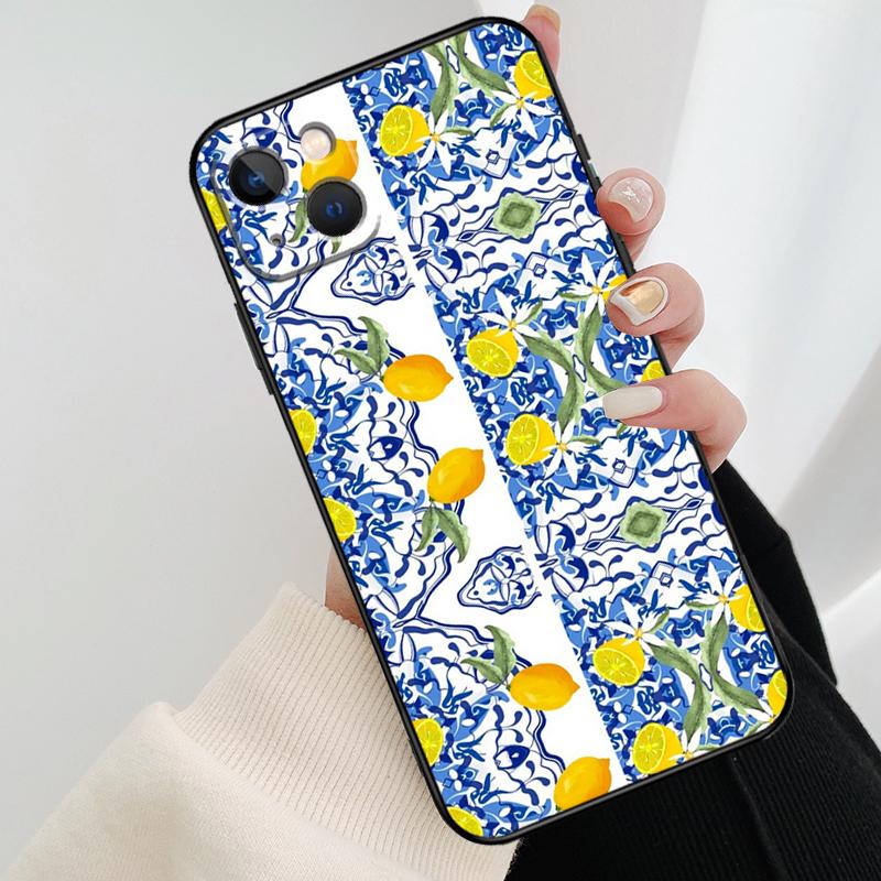 Capa de Telefone Limão Mediterrâneo Para iPhone 17 Pro Max 14 13 12 11 15 16 Pro Max mini 16 15 Plus 16e 17 Air Cover