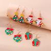 Cute Christmas Tree Drop Earrings Women Girls Elk Snowman Santa Claus Earrings X'mas New Year Party Jewelry Gifts