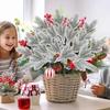 20/1PCS Artificial Pine Branch Fake Plant Snowflake Pine Leaves Xmas Wreath Party Table Decorations DIY New Year Gift Box Decor