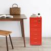 6 Tier Vertical Locking File Cabinet on Wheels, Red Metal Storage, Document Filing with 2 Keys, Multi-Layer Letter Size Cabinet