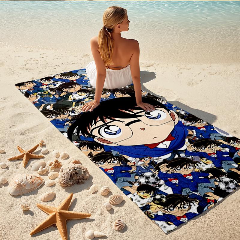 1Pc Detective Conan Mystery Beach Towel Quick Dry Multiuse For Beach Pool Gym Yoga Home Travel Christmas Halloween Xmas Gift L1454