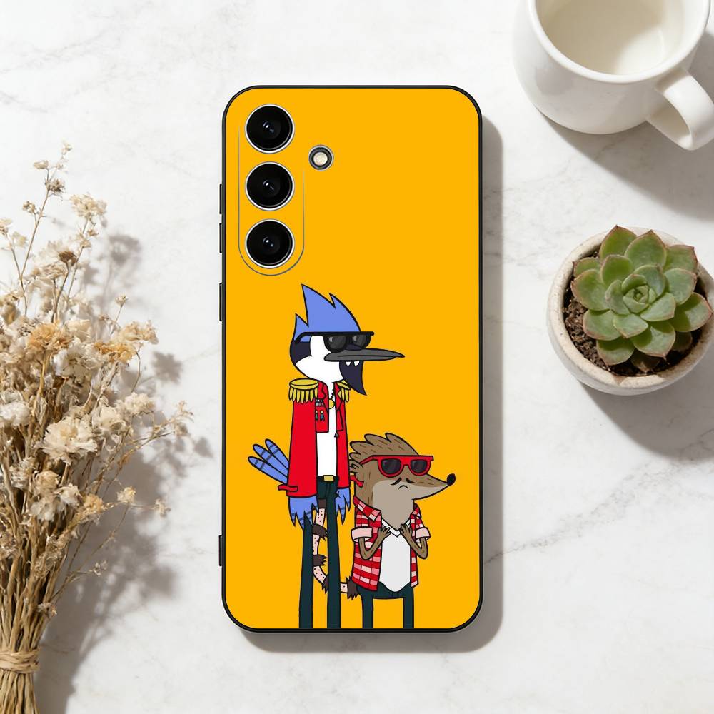 

Lazy Mates M-Mordecai and R-Rigby Phone Case For Samsung Galaxy A73,A72,A71,A70,A53,A52,A51,Soft Black Shell Samsung a20s