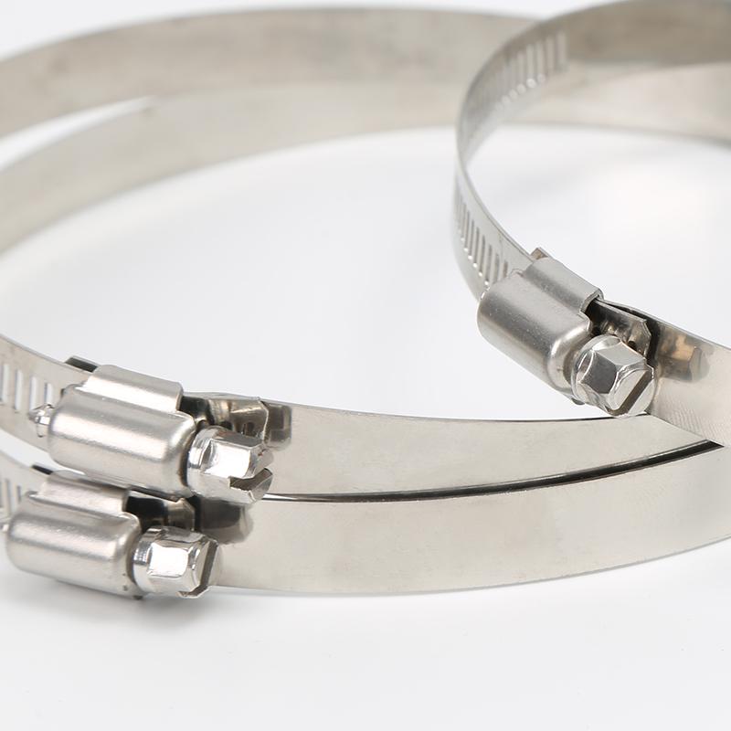 Nerezové hadicové a potrubní spony 201, americký styl, celopásková spona s plným otvorem pro projekty na užitkové sloupy, vzduch a osvětlení