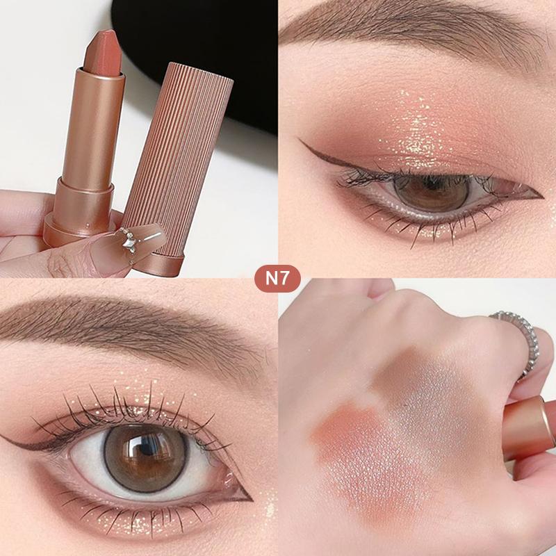 

Gradient Double Color Glitter Eyeshadow Stick Pearly Lazy Highlighter Eyeshadow Pen Contouring Brighten Waterproof Eye Makeup