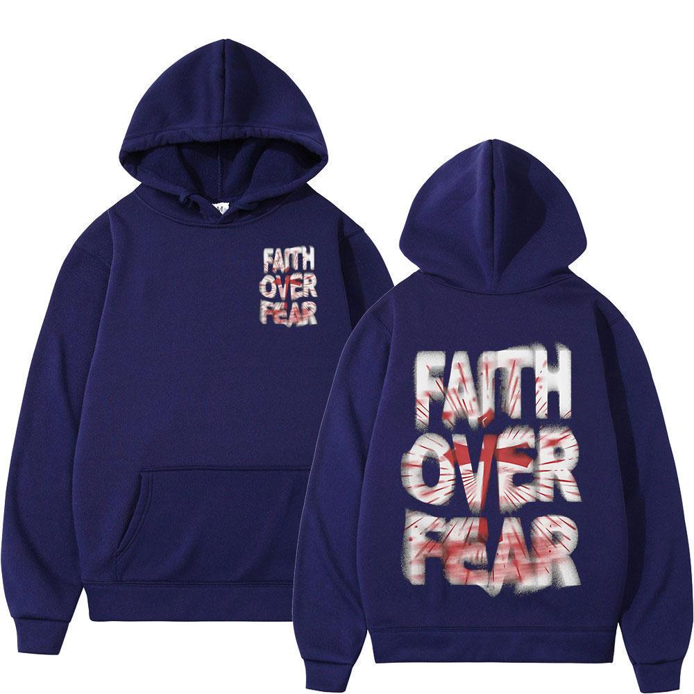 

Christian Jesus Faith Over Fear Bible Verse Hoodies Men Women Clothing Fashion Harajuku Sweatshirts Fleece Casual Loose Pullover 3XL