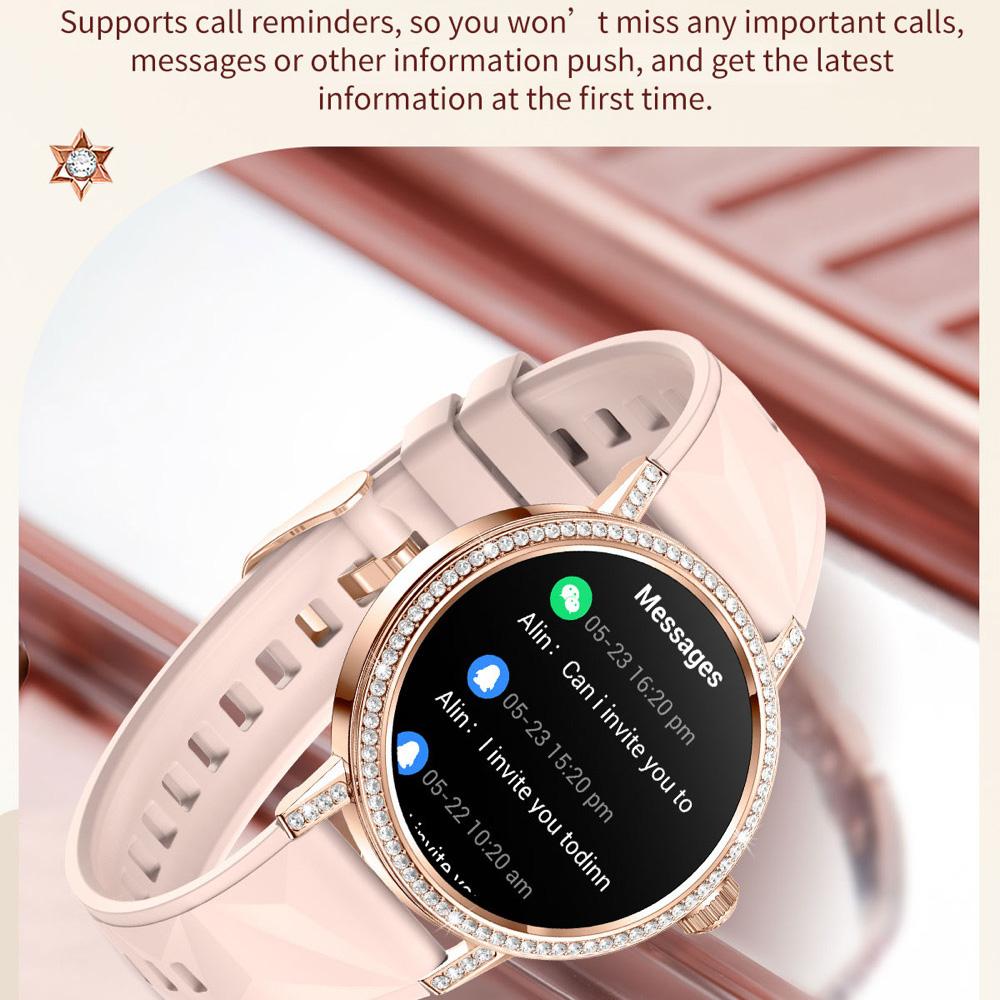High-level Women Blue Tooth Call Smartwatch Sports Information Reminder Health Waterproof Alarm Clock Music Girl Smart Watch