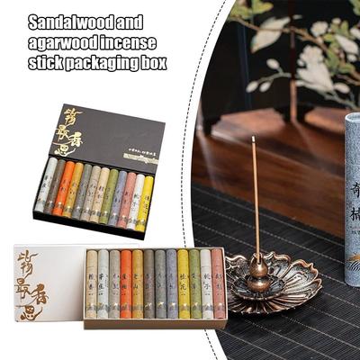Chinesische Agarholz-Räucherstäbchen Sandelholz-Duft 12 Sorten Geschenkset Meditation Zen-Atmosphäre Heim-Büro Raumdekoration