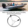 Stainless Steel Boat Steering Wheel 3 Spoke 13-1/2 Inch Dia. Marine Steering Wheel for 3/4 Inch Tapered Shaft with 5/8 Inch-18