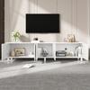 Lowboard TV Table Living Room, TV Cabinet with 5 Doors, Metal Feet, Made of PB and MDF, Modern Storage TV Board