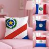 Paraguay Flag Cushion Cover Soft Short Plush Double-Sided Printing Home Decor Machine Washable Pillow Case Gift