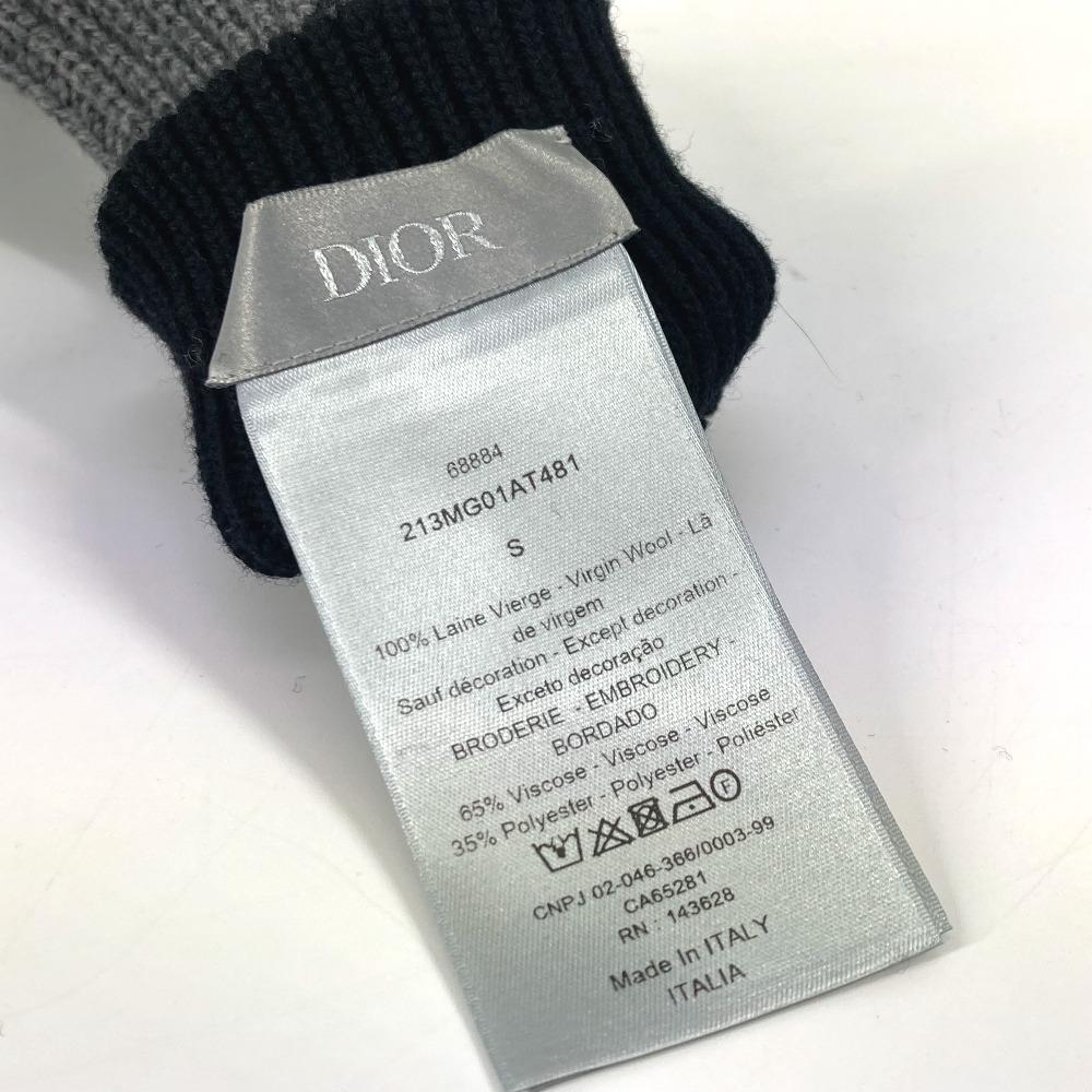 Dior 213MG01AT481 Logo CD Bicolor Accessories Gloves Wool Black/gray
