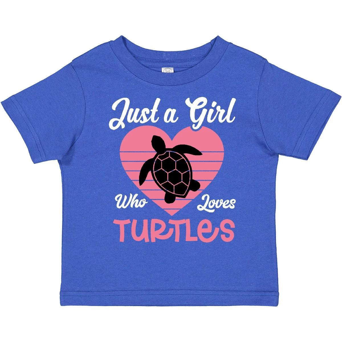 

Inktastic Just A Girl Who Loves Turtles Toddler kids boys T-Shirt Animals Heart Pink Child 150