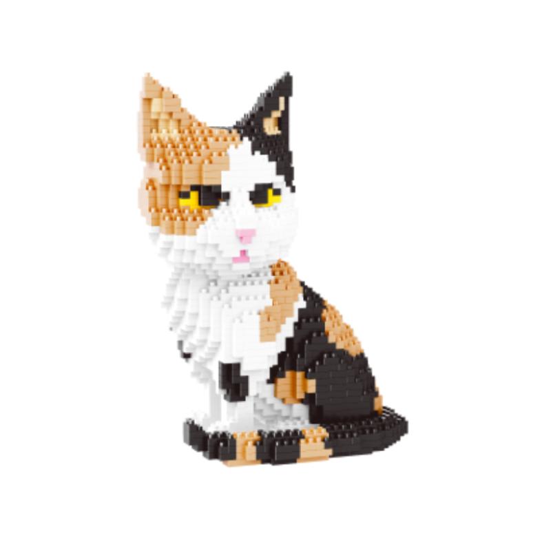 Animals Pet Series Small Particle Building Blocks Cute Dog Cat Mini Bricks DIY Educational Toys Kids Gifts