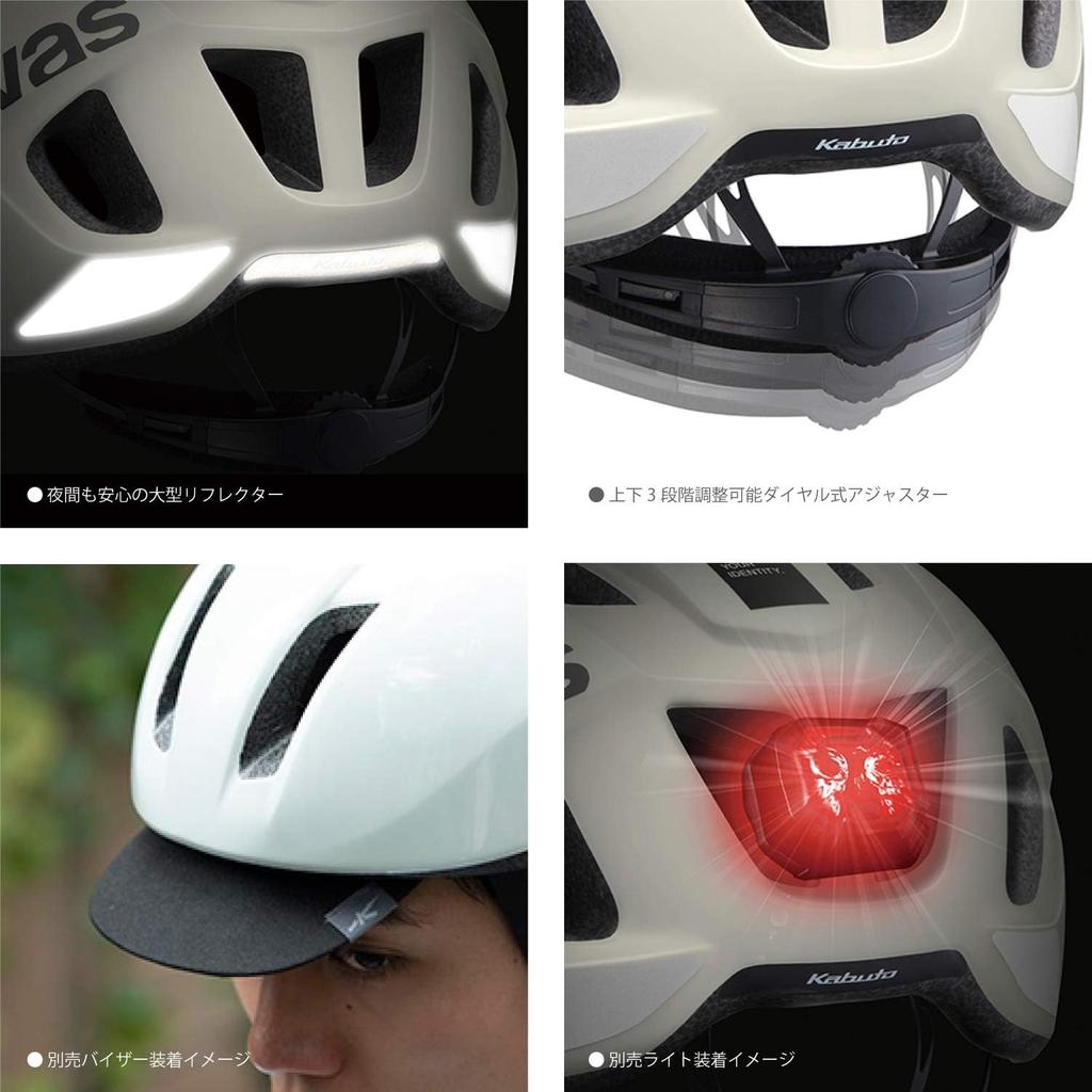 OGK KABUTO Bicycle Helmet Canvas Sports White Beige JCF Recommended M/L (57-59cm)
