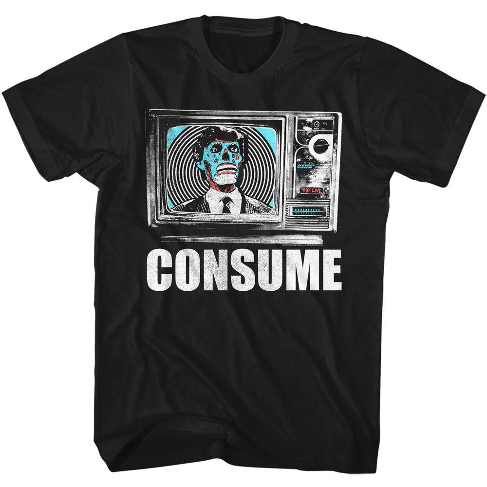 They Live Consume Black TShirt Summer Mens and Womens Loose and Breathable Tshirt Top S