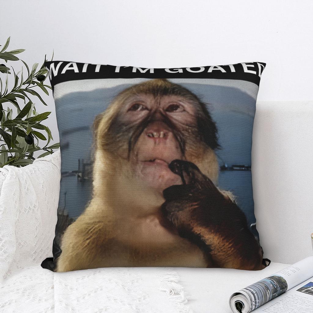 Decorative Pillowcase Thinking Monkey Meme Merch Chair Pillow Case Cover Zippered Multiple Sizes