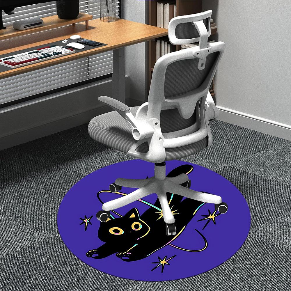1 Stück Hexerei Magie Büro Runder Teppich, Unter Bürostühlen Schlafzimmer Wohnzimmer Heimdekoration, Raumdeko