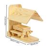 Squirrel House For Outside Wooden Large Capacity House With Roof Easy Refill Large Squirrel Feeder With Corn Cob Holder For Yard
