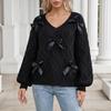 Women's Stylish V-Neck Sleeve Knit Sweater