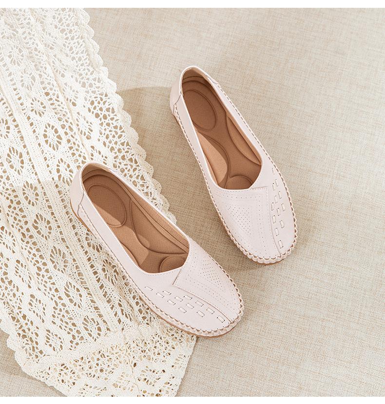 

Модные женские балетки-лоферы из кожи, белые туфли для работы медсестры, удобные модные туфли медсестры с круглым носком 35 белый