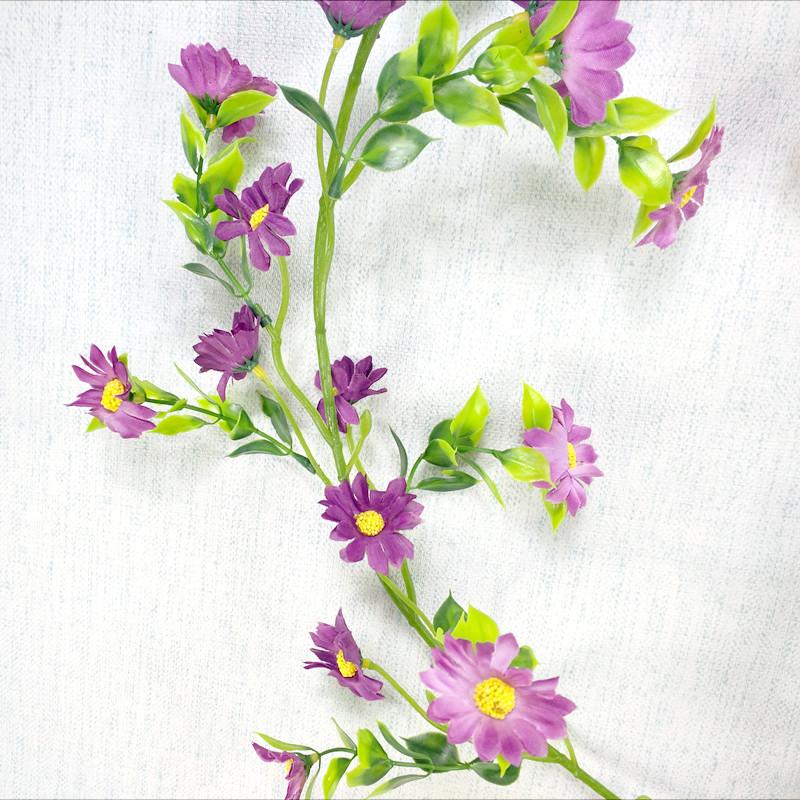 

2.1m Simulated Daisy Sunflower Vine Artificial Flower Green Plant Home Indoor Ceiling Wedding Arch Prop Decoration Wholesale 1pc фиолетовый