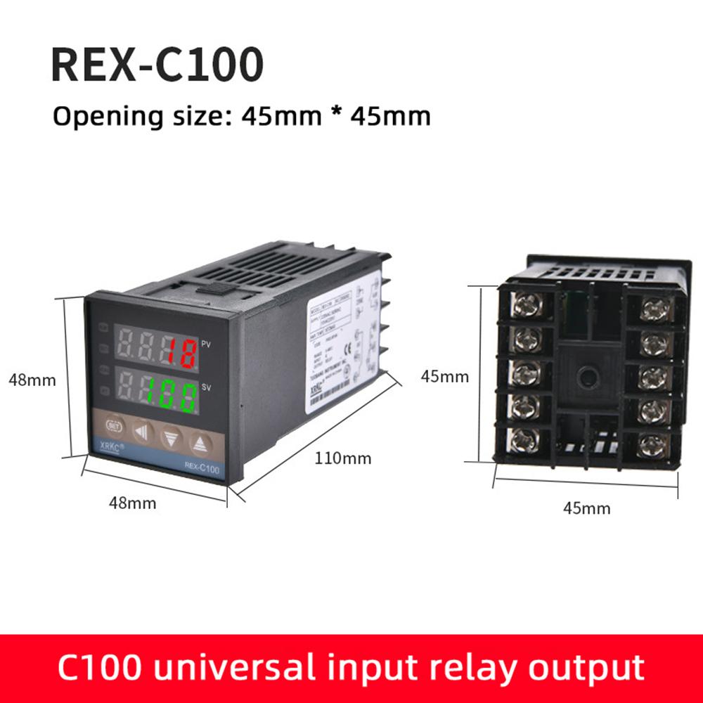 Digital PID Temperature Controller REX-C100 REX C100 Thermostat + 40DA SSR Relay+ K Thermocouple 1m 2M Probe RKC
