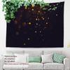 Christmas Decorations Wall Tapestry, Gold Glitter Sparkles On Black Wall Hanging Large Tapestry Decoration Polyester Fiber White