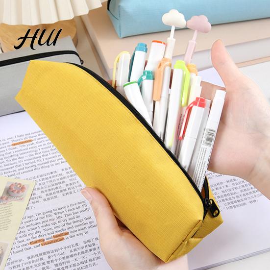 Low-saturation Color Pouch Oxford Pencil Case, Large Capacity Pen Bag, Simple Student Case Zipper for School Office, Lightweight Stationery Organizer