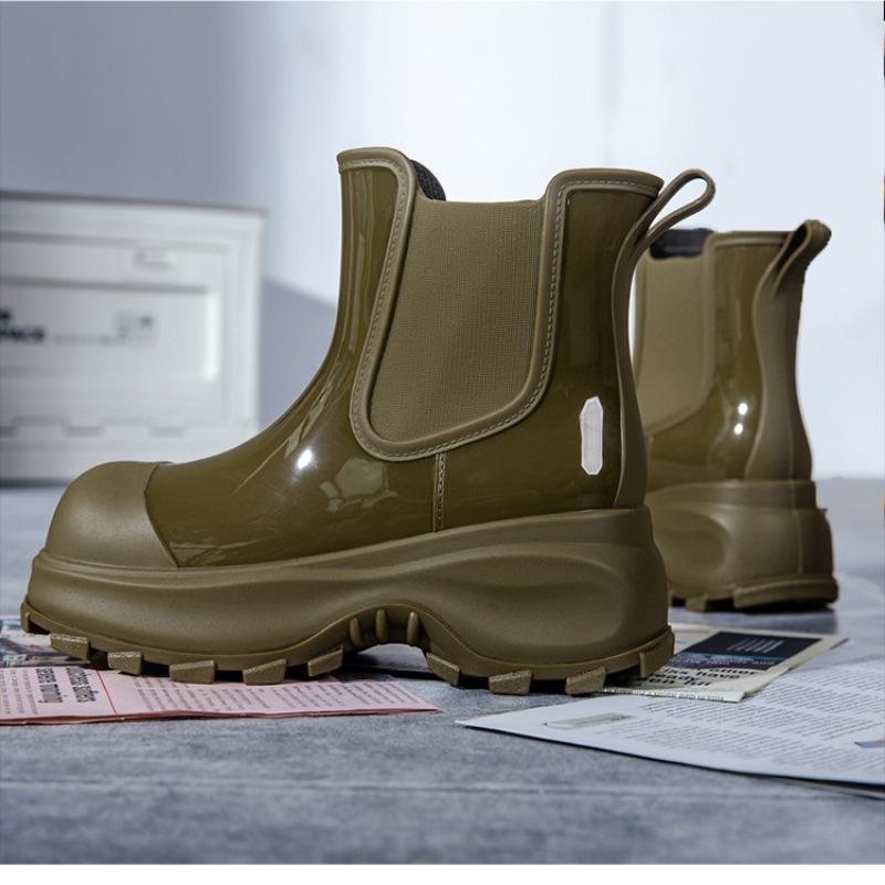 Women's Fashion Mid-tube Rain Boots New Waterproof Platform Soft-soled Waterproof Rain Boots