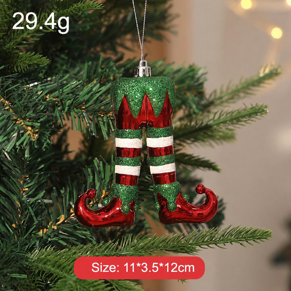 New Year Cute Cartoon Electroplated Plastic Christmas Hanging Ornament Xmas Tree Decoration Pendant for Holiday Festival Decor